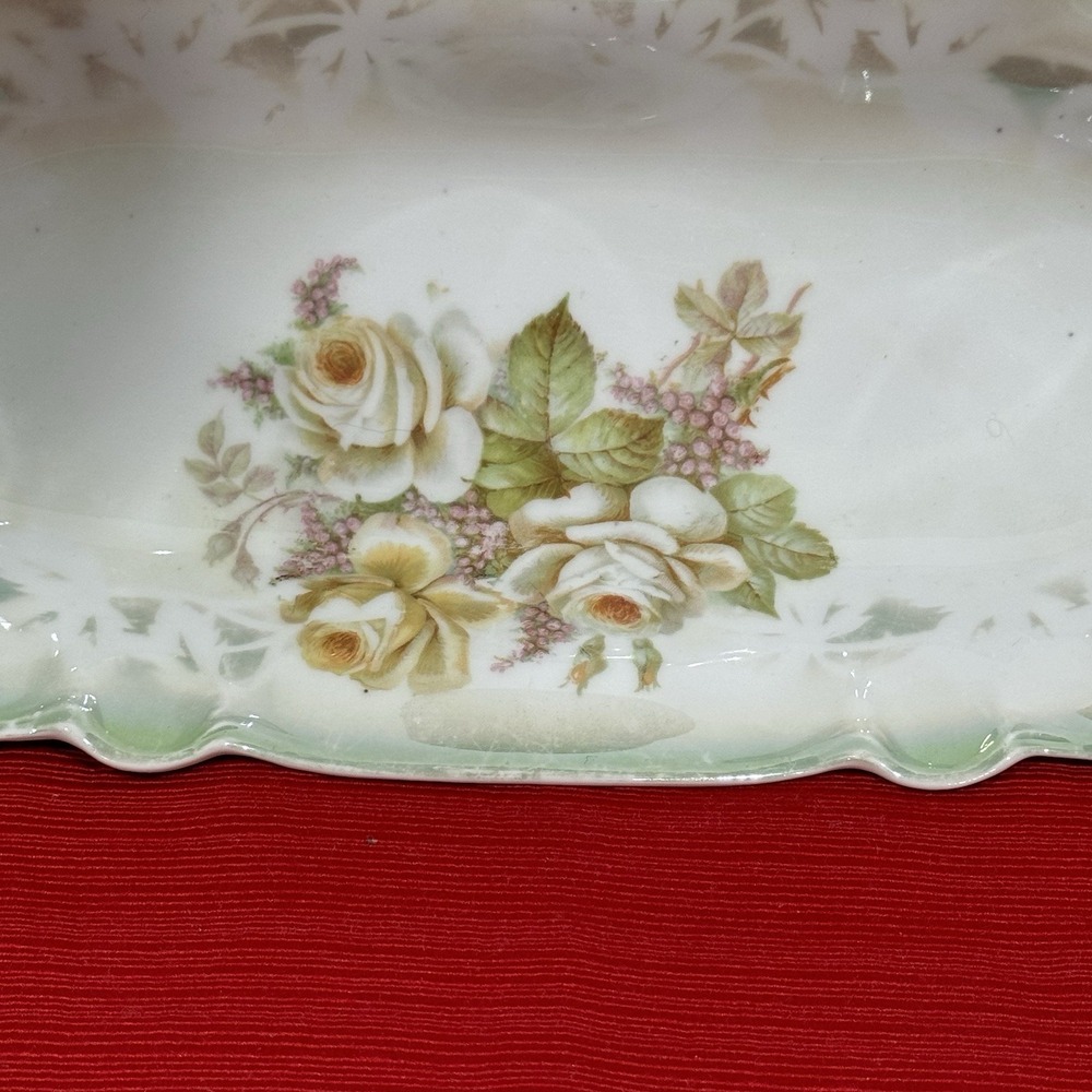 Vintage Oblong Serving Dish Porcelain China Beautiful 12" Germany - Picture 9 of 9